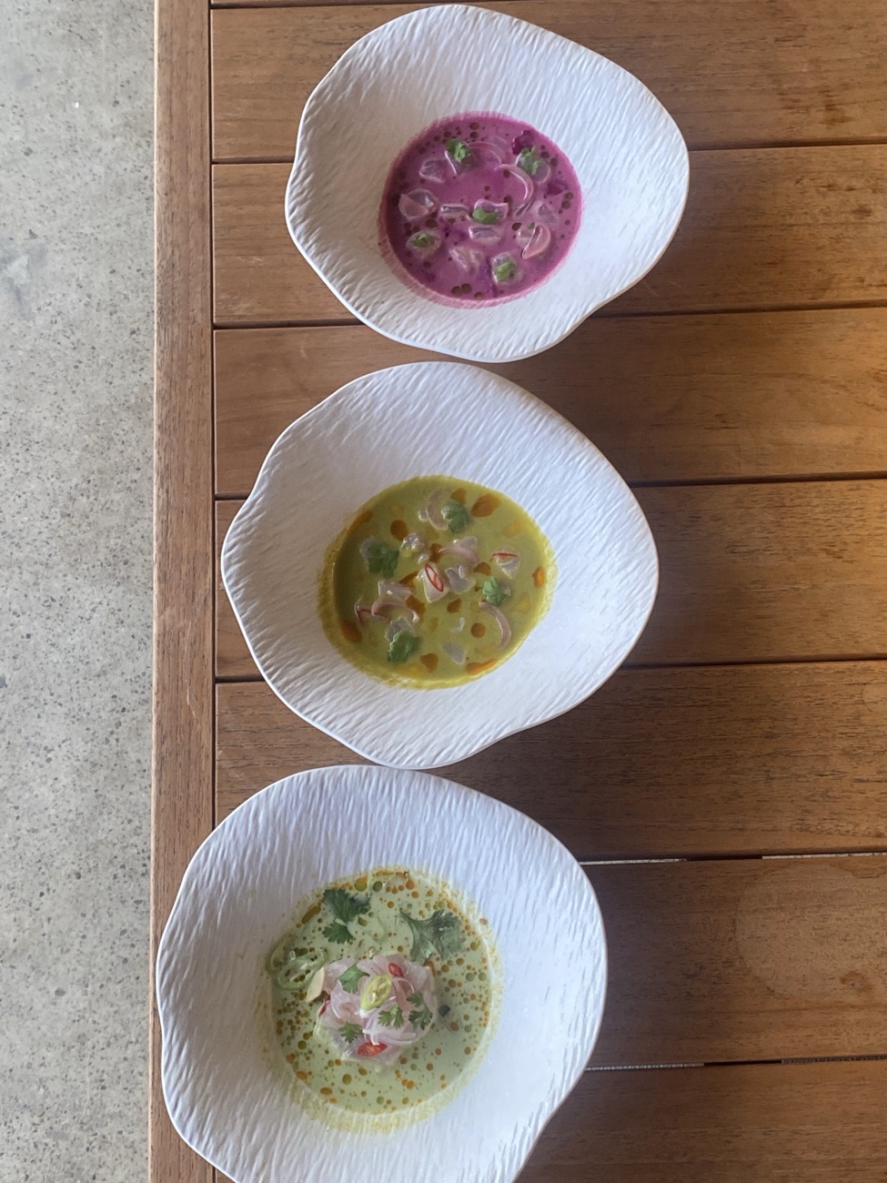 Trio of fresh kinilaw